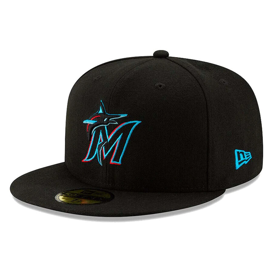 Miami Marlins New Era Authentic On-Field 59FIFTY Fitted Hat - Black
