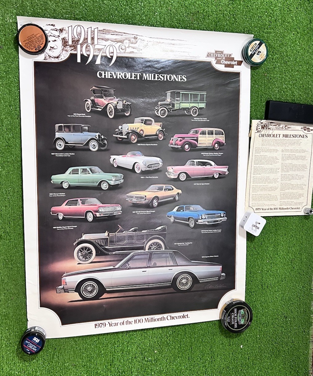 Vintage 1979 Chevrolet poster 1 Millionth Car Dealership Showroom & Memo RARE
