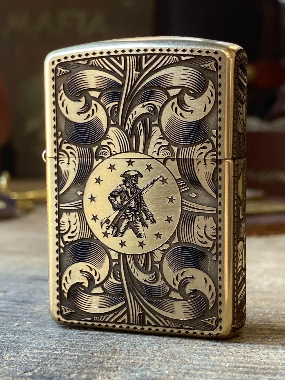 Liberty or Death | Custom Brass Armor Zippo  | 5-Side Engraving | Made in USA