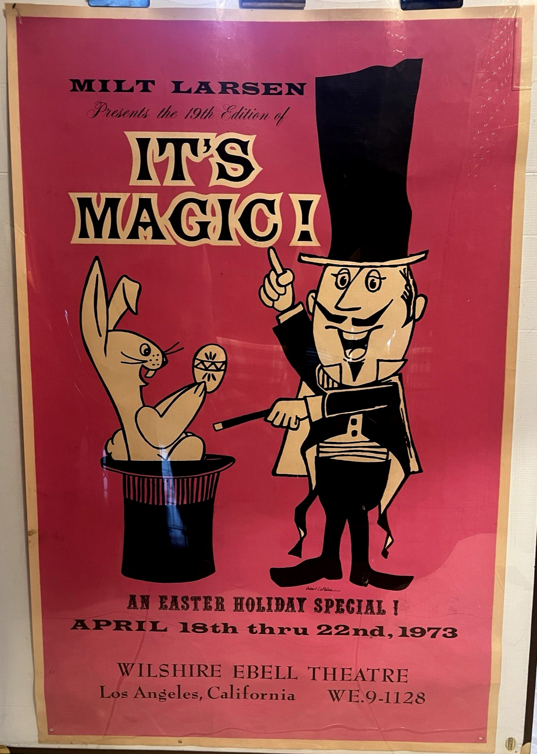It\'s Magic Milt Larsen Poster 1973 Magic Castle RARE Robert LaPlaine It\'s Magic Milt Larsen Poster 1973 Magic Castle RARE Robert LaPlaine