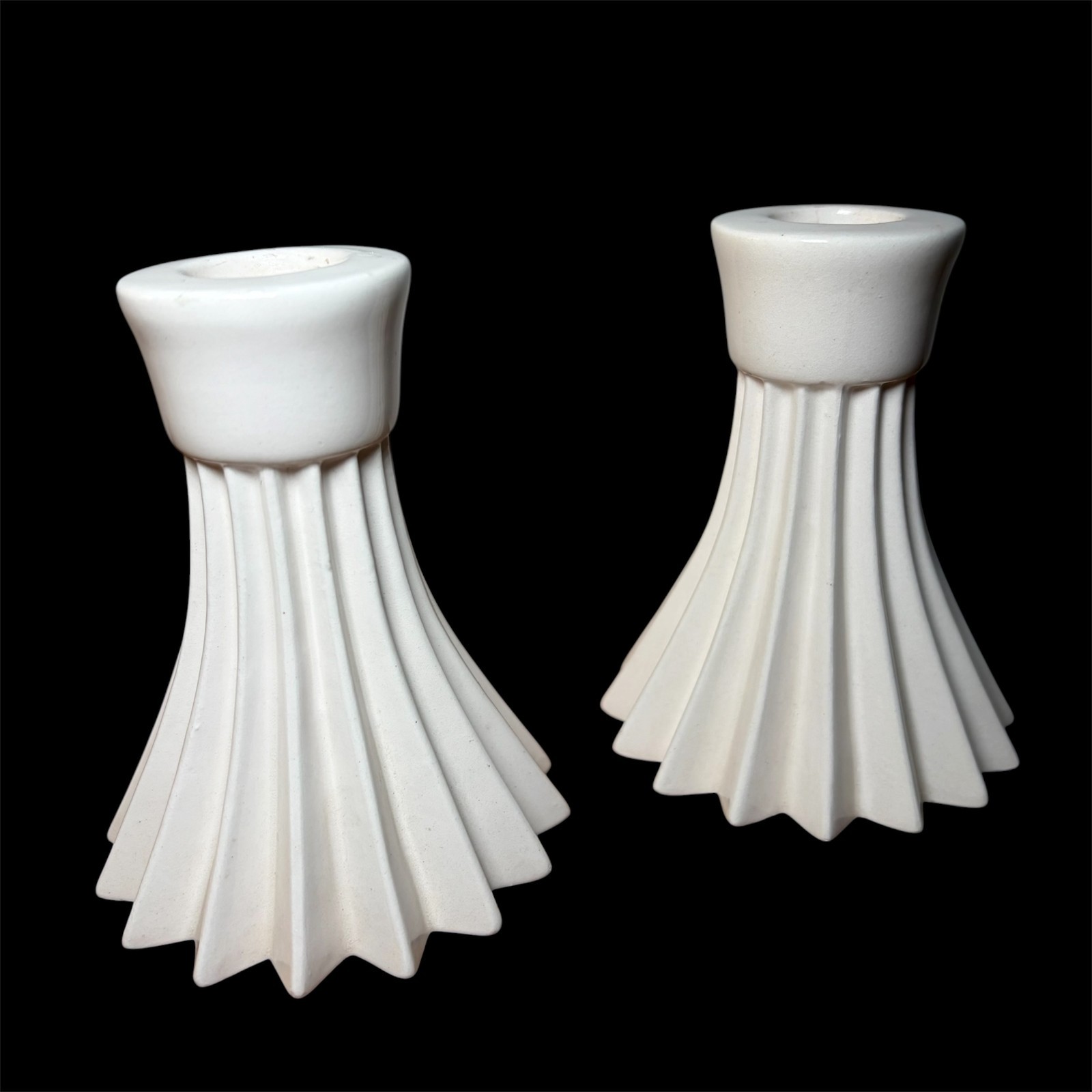 Vintage LENOX Set (2) Mid Century Starburst CANDLESTICKS Cream 3.75 IN Japan Vintage LENOX Set (2) Mid Century Starburst CANDLESTICKS Cream 3.75 IN Japan