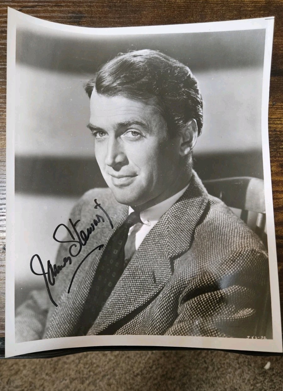 Vintage 1949 Jimmy Stewart Signed MGM Photo TS-32 The Stratton Story Baseball HO