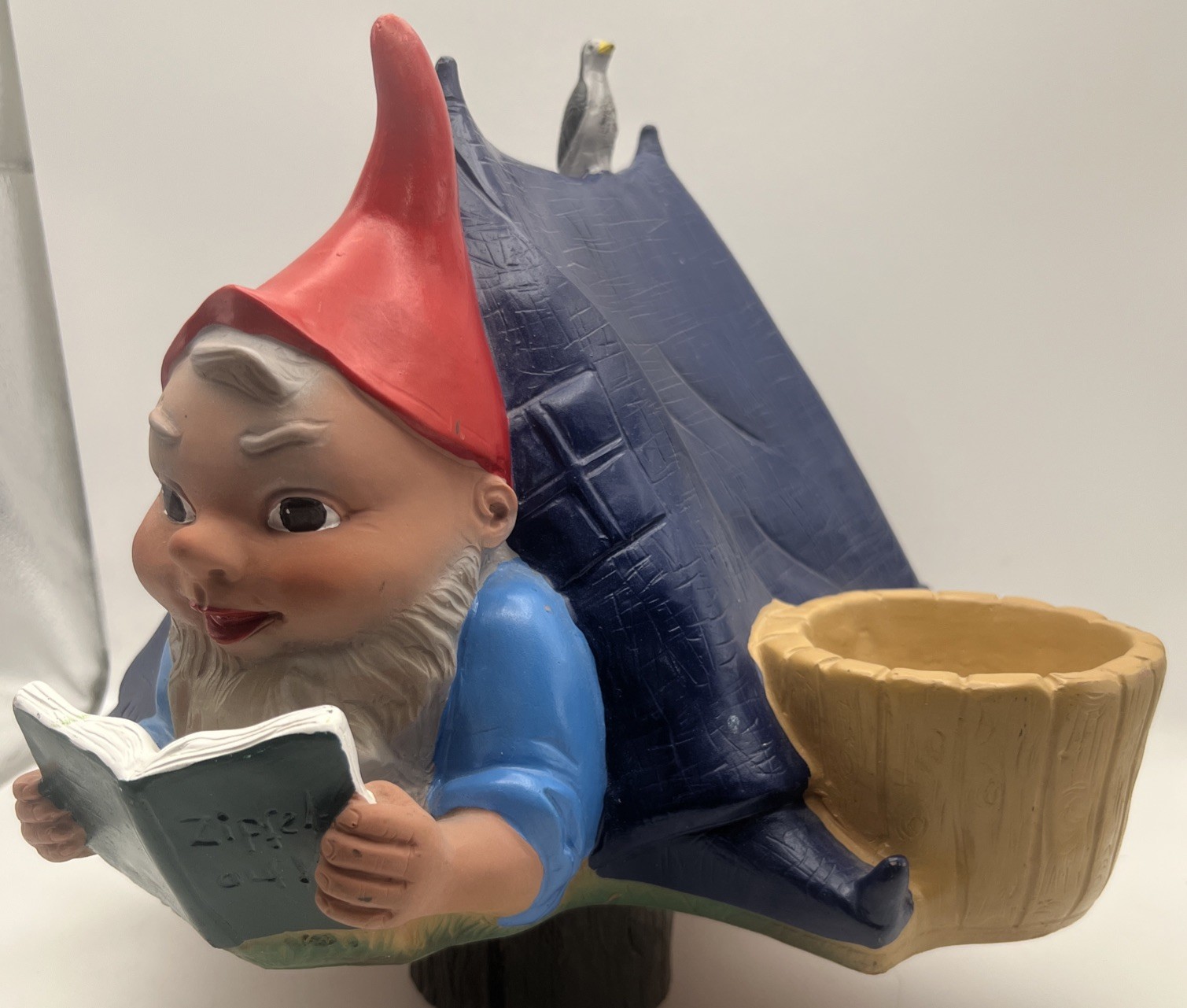 Vintage Heissner German Garden Gnome Hard Rubber Tent Reading Camping 12 X 12 Vintage Heissner German Garden Gnome Hard Rubber Tent Reading Camping 12 X 12