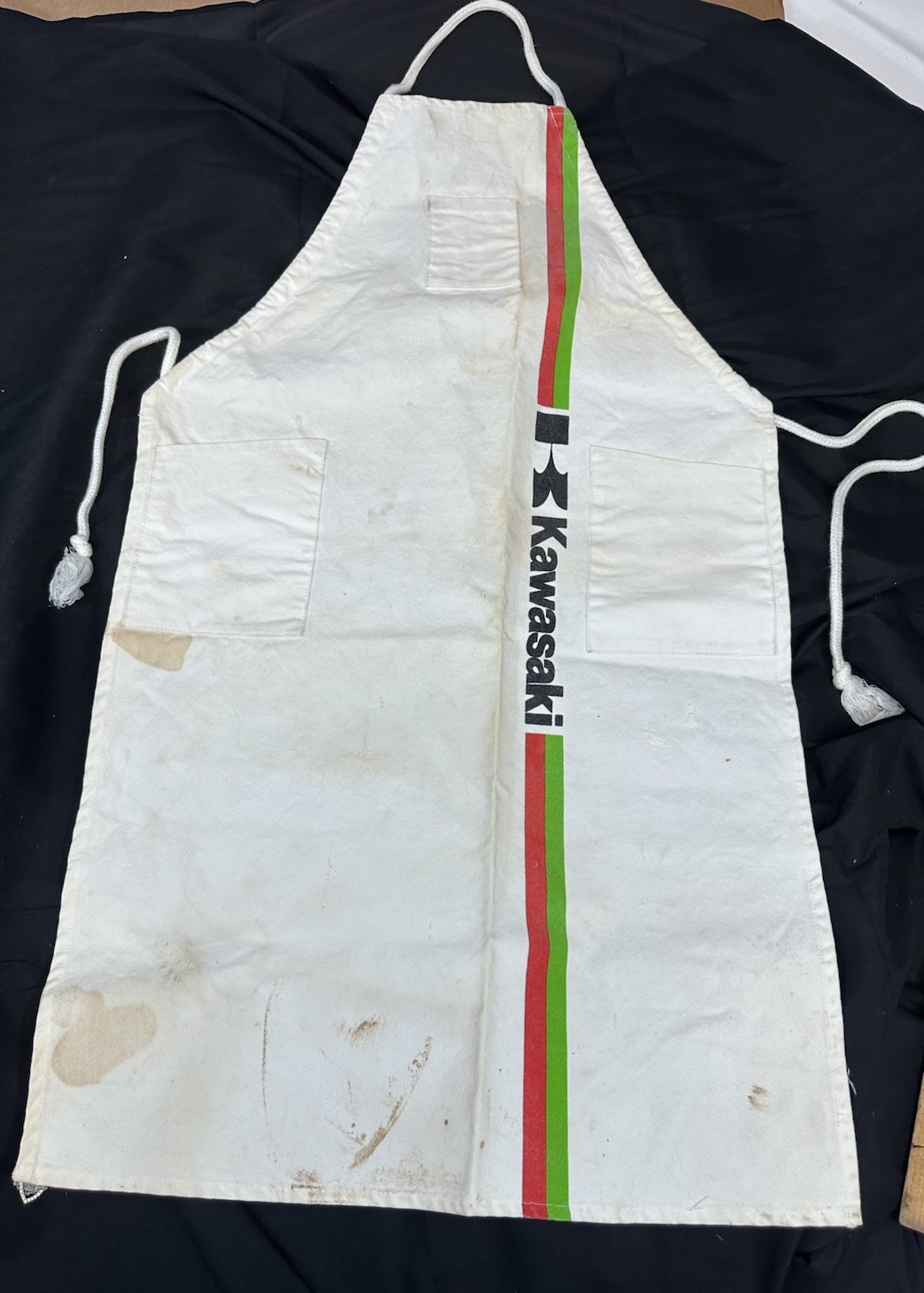 Vintage Team Kawasaki Motorcycles Mechanics Apron Canvas Made In Japan Vintage Team Kawasaki Motorcycles Mechanics Apron Canvas Made In Japan