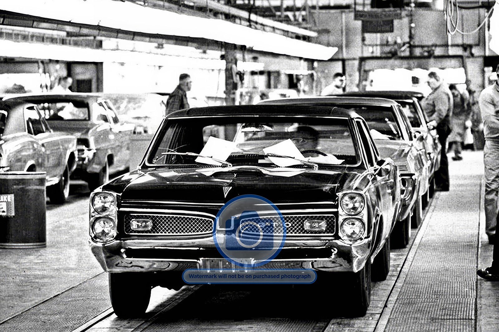 1967 PONTIAC GTO ASSEMBLY MANUFACTURING LINE FACTORY 4X6 PHOTO