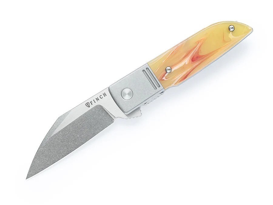 FINCH Geneva Spur Creme Soda pocketknife 154CM Steel Blade Resin handle FINCH Geneva Spur Creme Soda pocketknife 154CM Steel Blade Resin handle