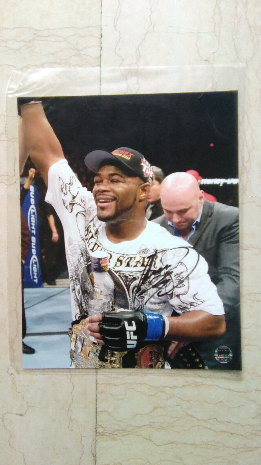 UFC SIGNED RASHAD EVANS PHOTO WITH CERTIFICATE OF AUTHENTICITY MMA SIGNATURES LLC