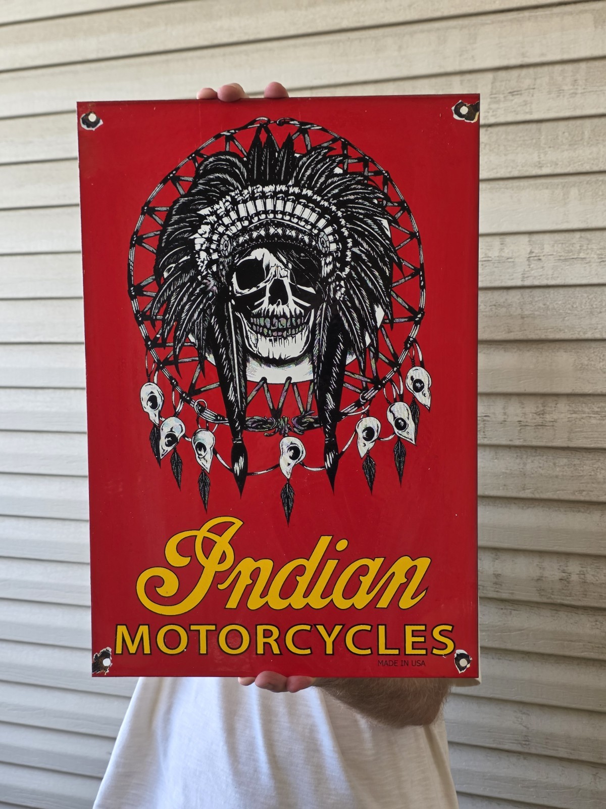 VINTAGE INDIAN MOTORCYCLES PORCELAIN SIGN BIKER CYCLE SALES PARTS DEALER 19 VINTAGE INDIAN MOTORCYCLES PORCELAIN SIGN BIKER CYCLE SALES PARTS DEALER 19