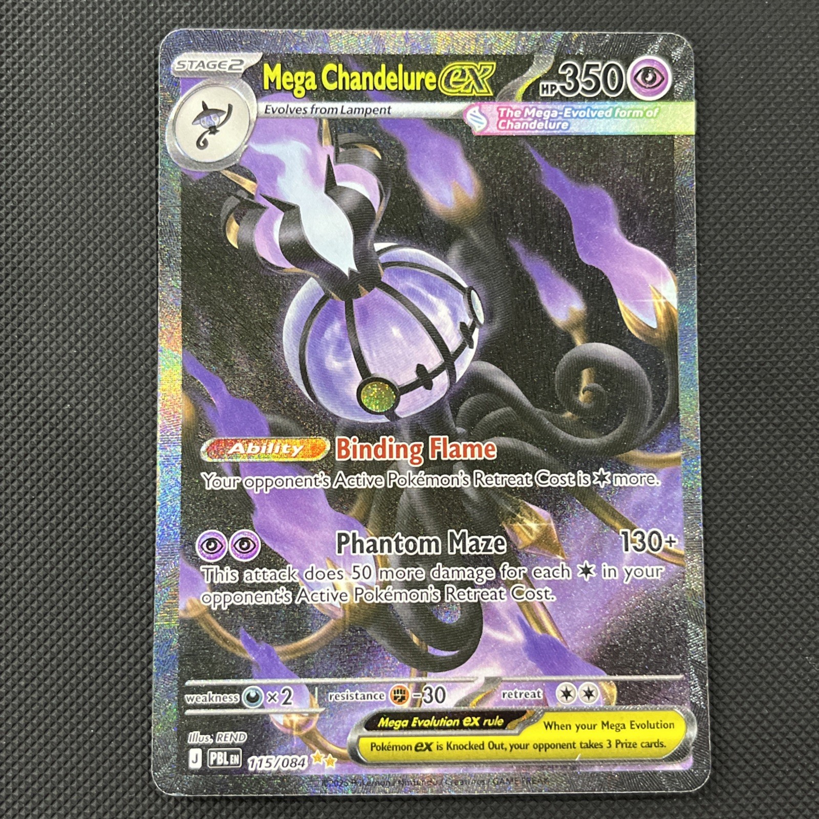 Mega Chandelure EX 115/084 Pitch Black Ultra Rare SIR Pokémon TCG Mega Chandelure EX 115/084 Pitch Black Ultra Rare SIR Pokémon TCG