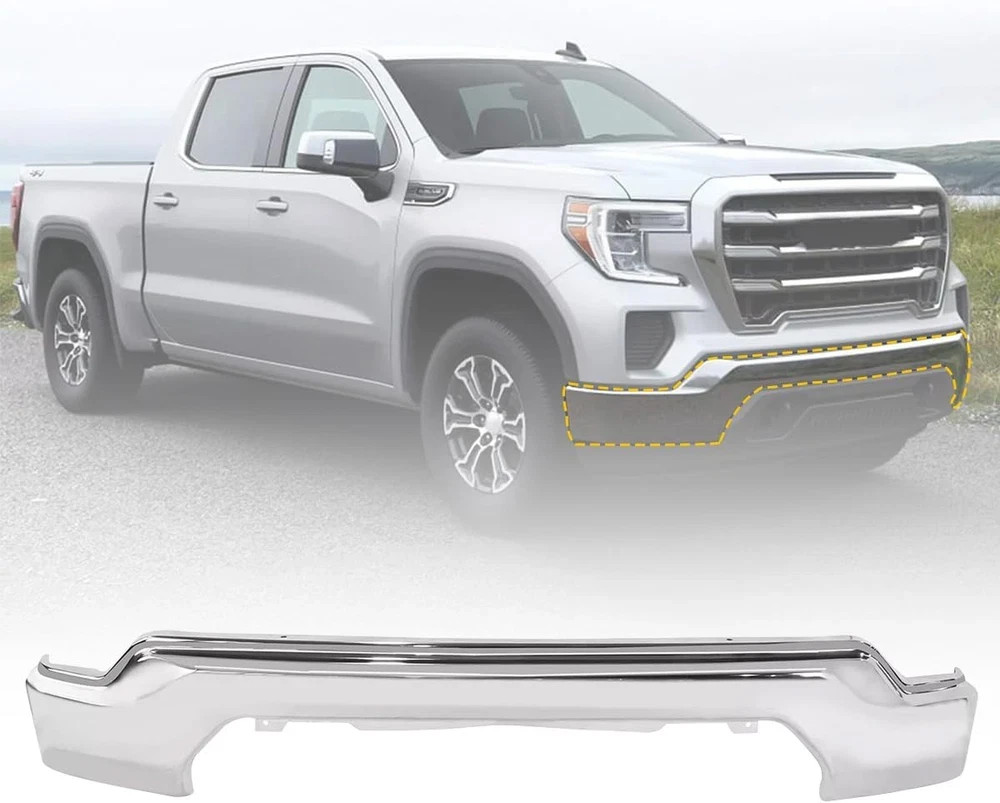 KPJTATUO Chrome Front Bumper Face Bar Compatible with 2019-2023 Sierra Chrome Ir