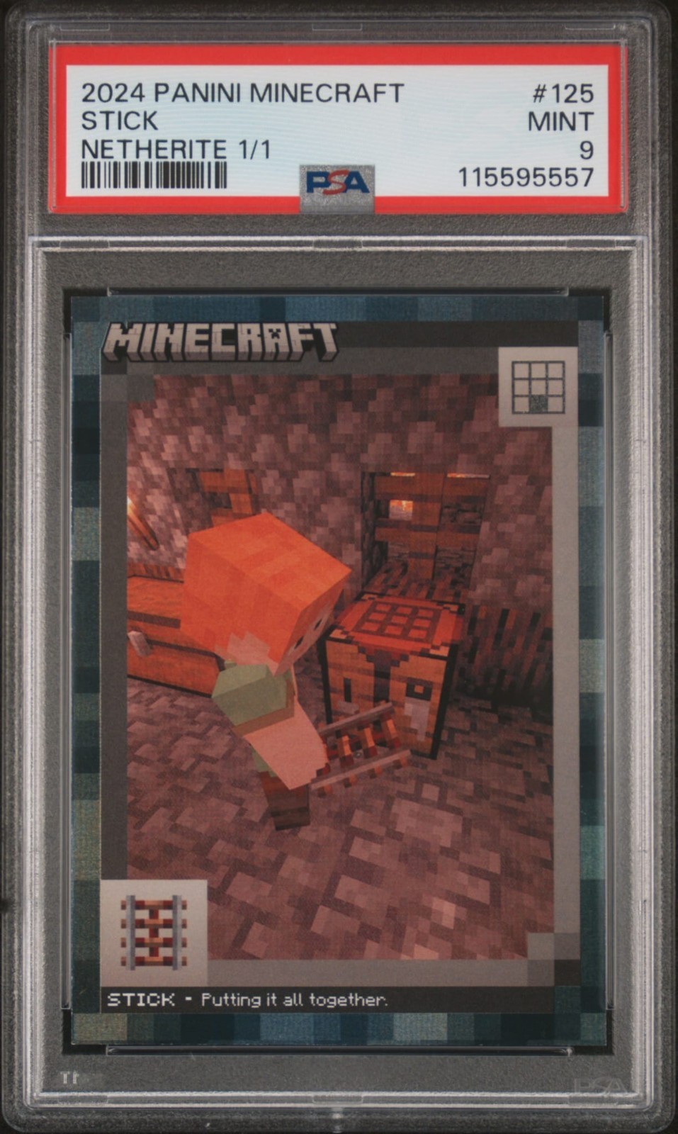 2024 Panini MineCraft #125 Stick Netherite #1/1 One Of One PSA 9 HIGH GRADE RARE 2024 Panini MineCraft #125 Stick Netherite #1/1 One Of One PSA 9 HIGH GRADE RARE