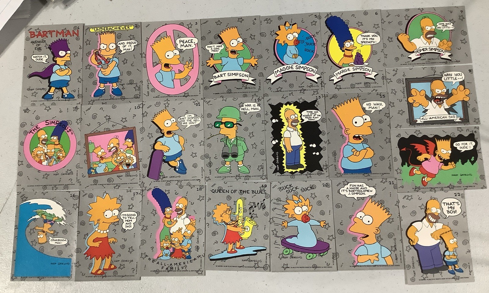 1990 Topps The Simpsons 22 Card Sticker Set Includes Bartman 1990 Topps The Simpsons 22 Card Sticker Set Includes Bartman