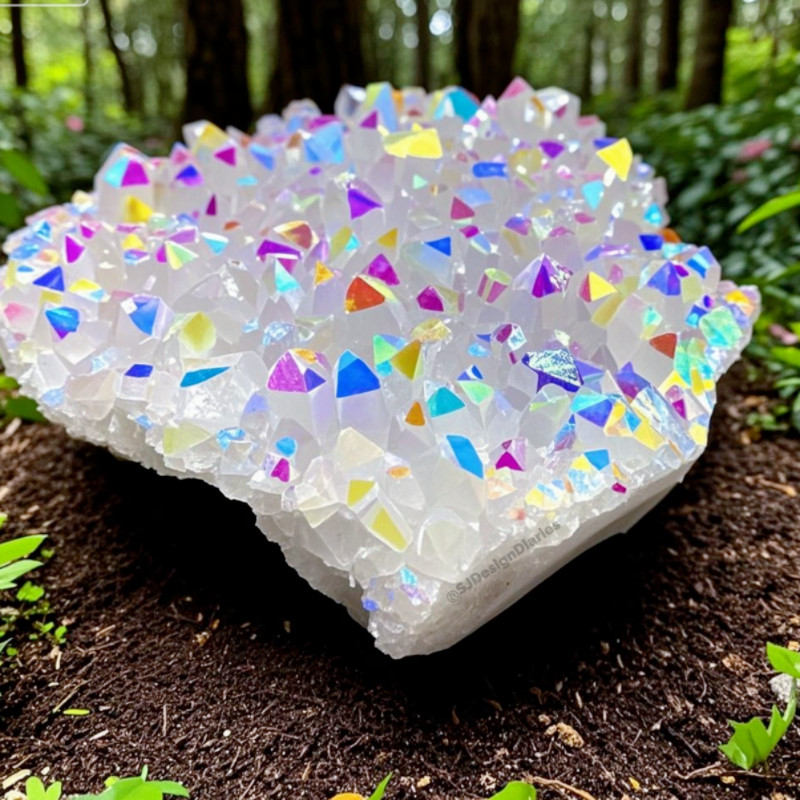 2025RARE Titanium Angel Aura Rainbow Cluster Geode Quartz Crystal Specimens 2025RARE Titanium Angel Aura Rainbow Cluster Geode Quartz Crystal Specimens