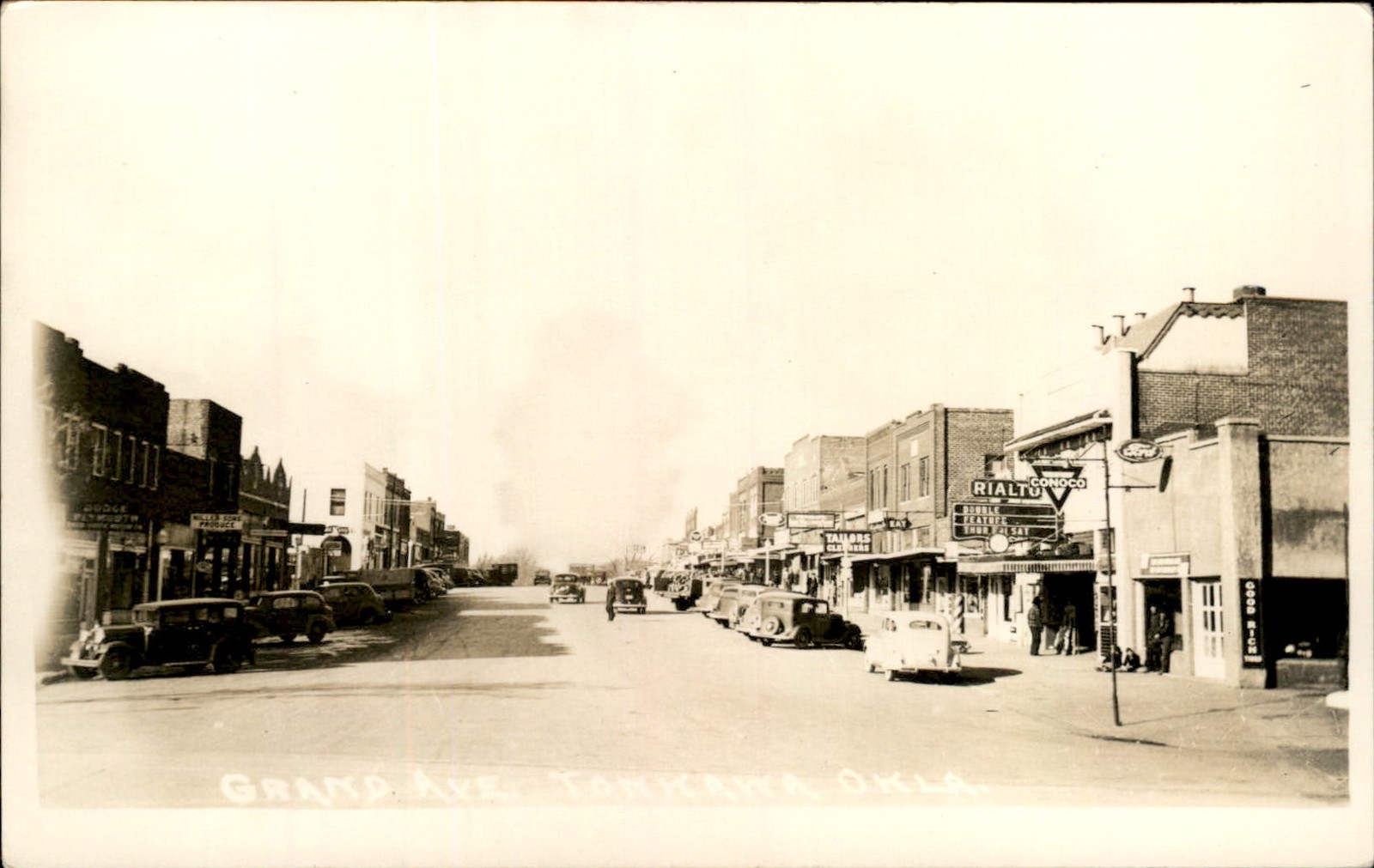 Tonkawa Oklahoma OK Main Street c1930s-40s Real Photo Vintage Postcard bhn