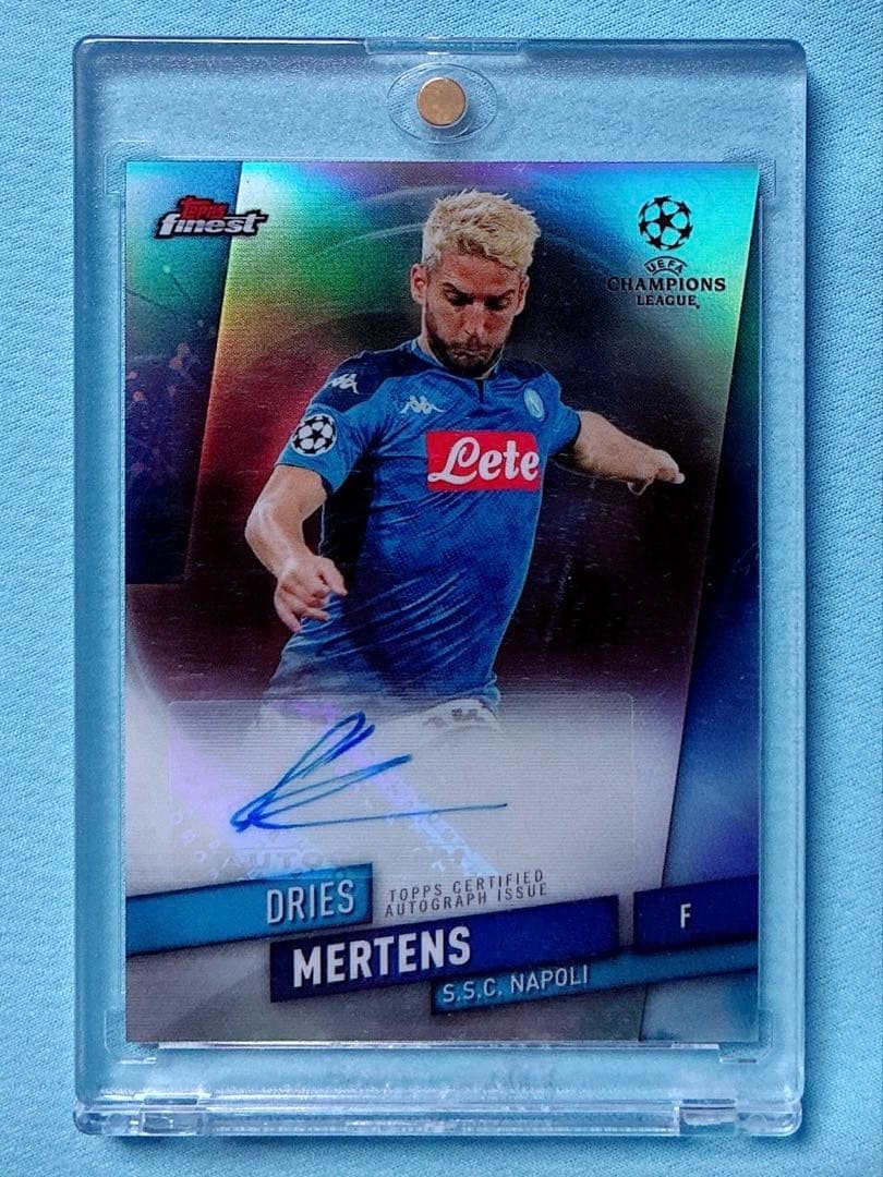 2019-20 Topps Finest Dries Mertens Auto UEFA Champions League Soccer Card
