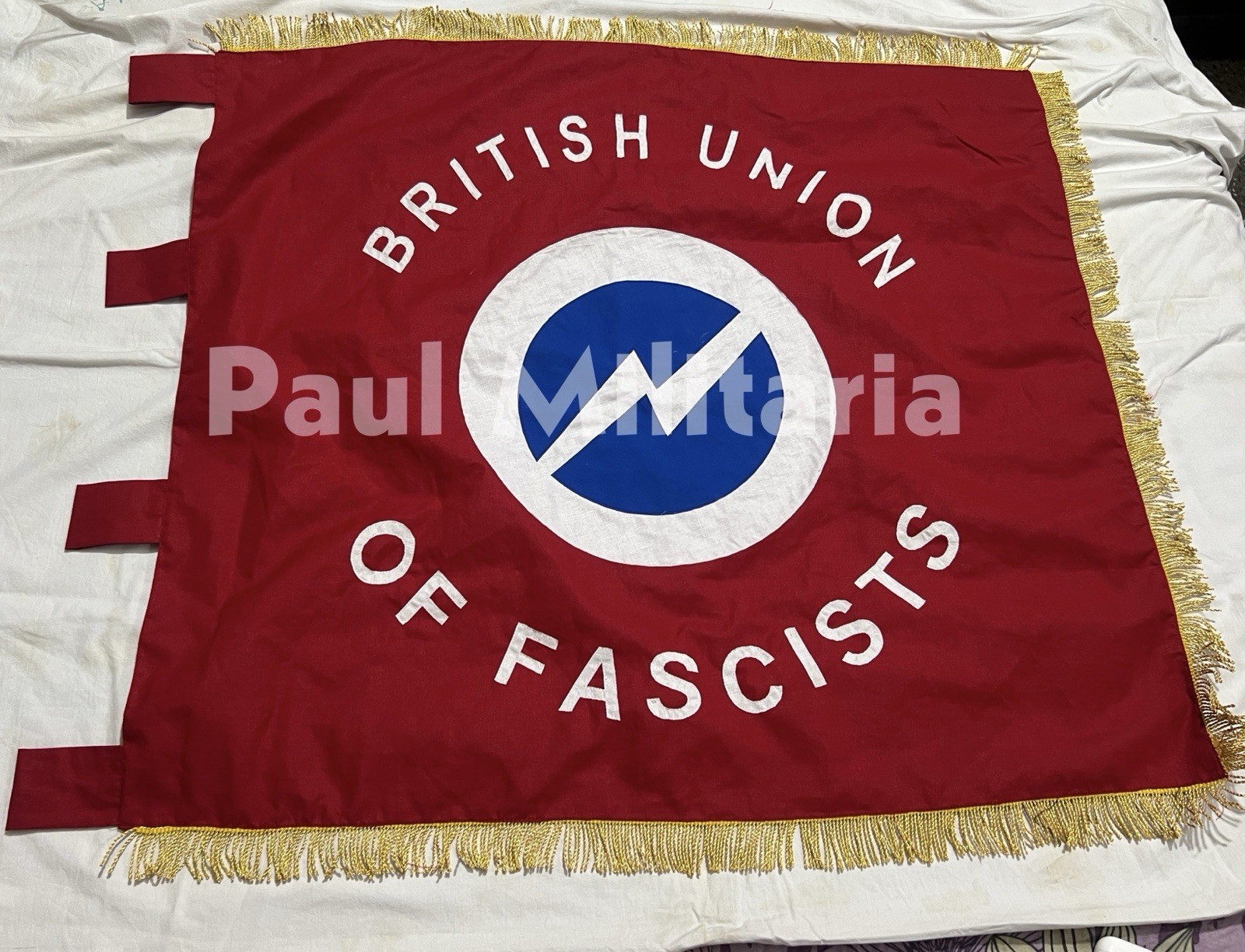 1930’s Oswald Mosley British Union of Fascists (B.U.F) Banner / Standard 1930’s Oswald Mosley British Union of Fascists (B.U.F) Banner / Standard