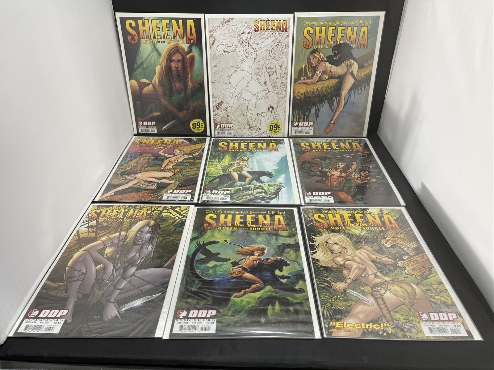 2007 DDP SHEENA QUEEN OF THE JUNGLE # 0, 2,3,5 2007 lot of 9 NM DDP Variants