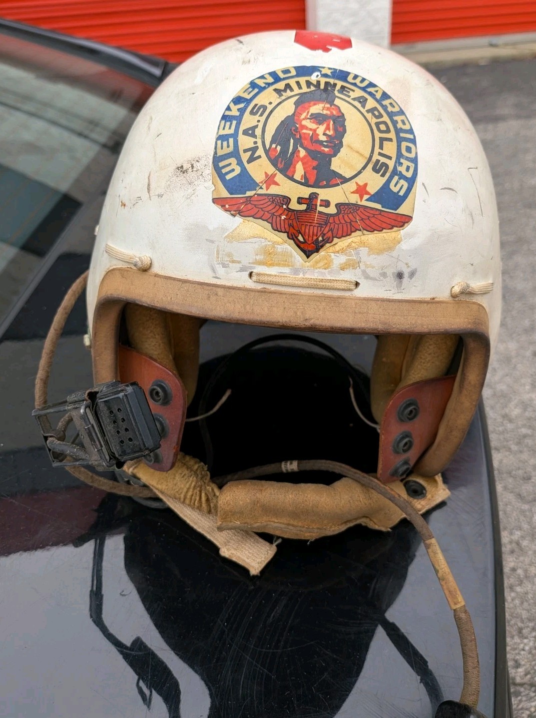 Vintage 1950s USAF P-1B Jet Pilot Flight Helmet NAS Minneapolis Weekend Warrior Vintage 1950s USAF P-1B Jet Pilot Flight Helmet NAS Minneapolis Weekend Warrior
