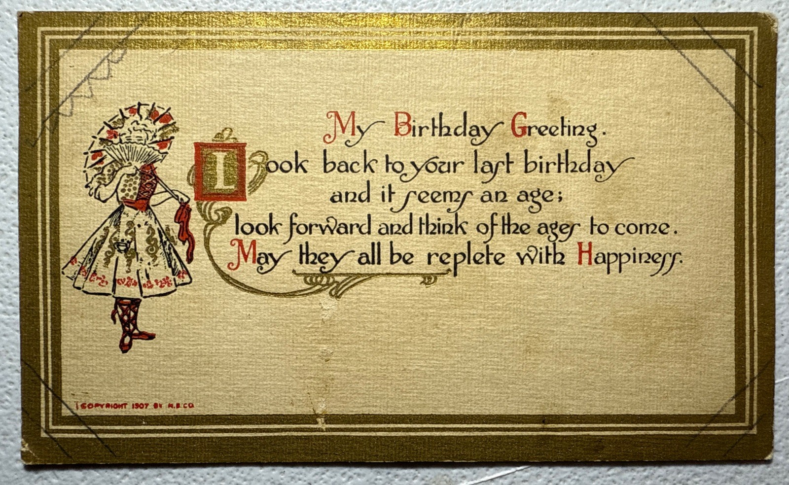 c1907 Birthday Greetings Postcard Mutual Book Co. c1907 Birthday Greetings Postcard Mutual Book Co.