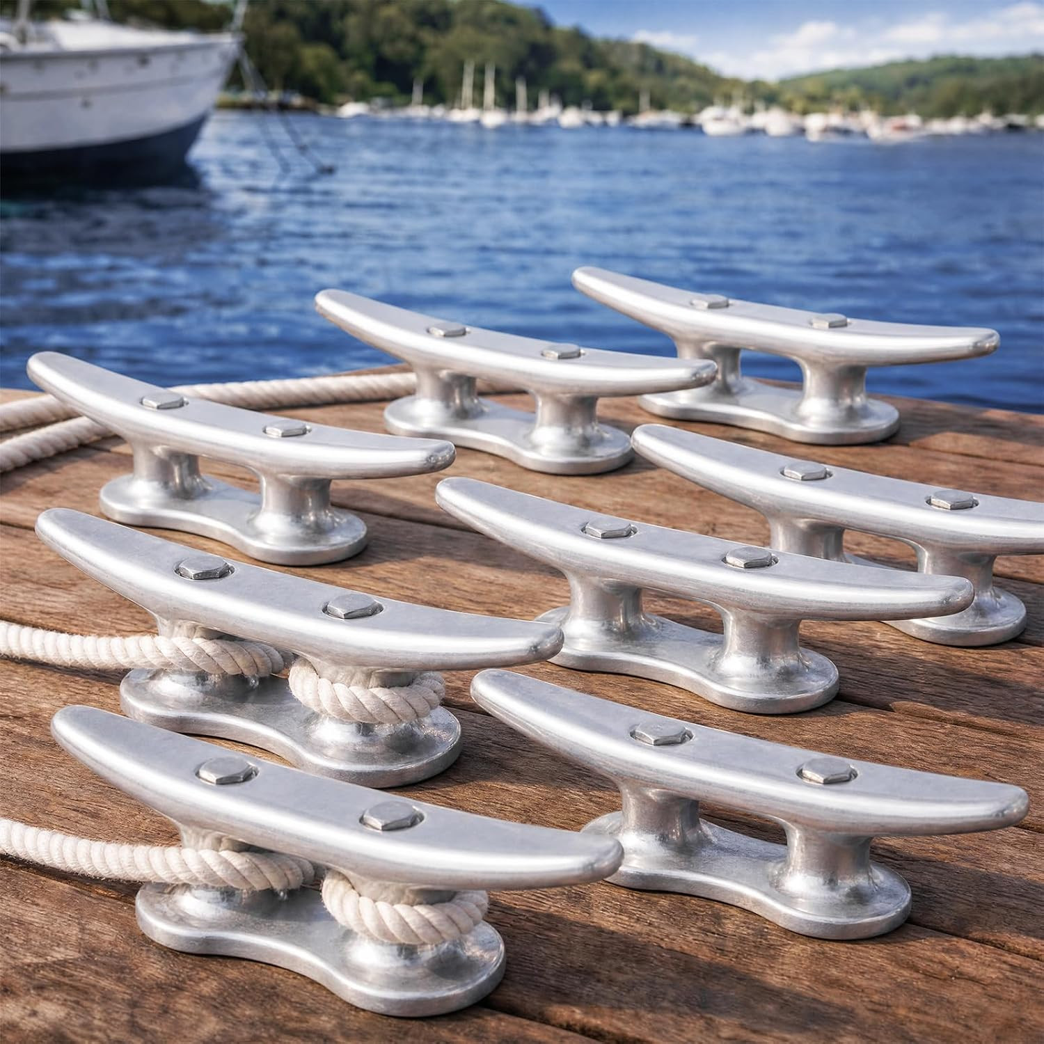 6 Inch/8 Inch in Aluminum Boat Dock Cleats 6 Inch/8 Inch in Aluminum Boat Dock Cleats