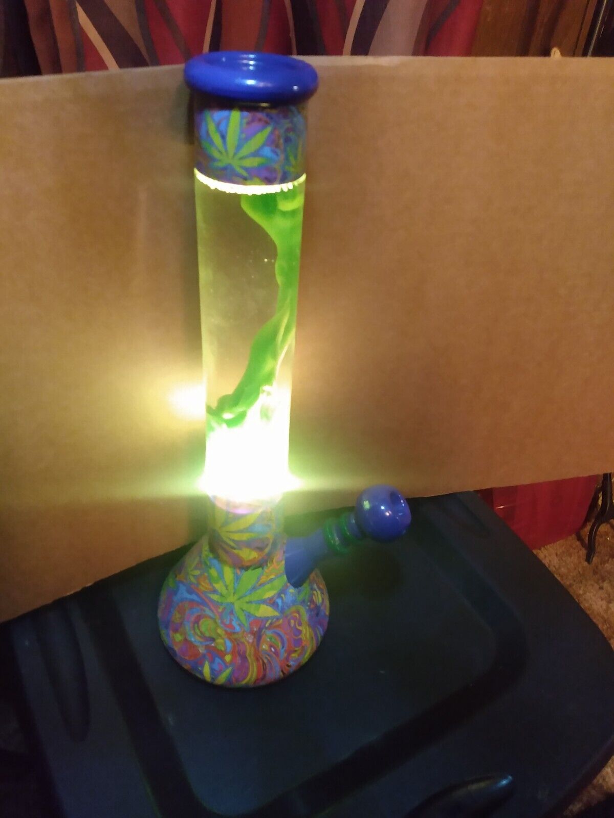 Intertek 2017 17” Bong / Water Pipe Weed Lava Lamp Psychedelic LiteMeUp (foggy)