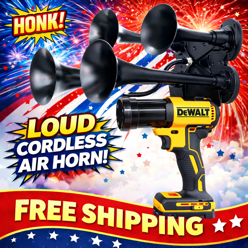 GatorBlast™ For DeWalt Battery Quad Air Horn -Train  Impact Boss 4 Trumpet Metal