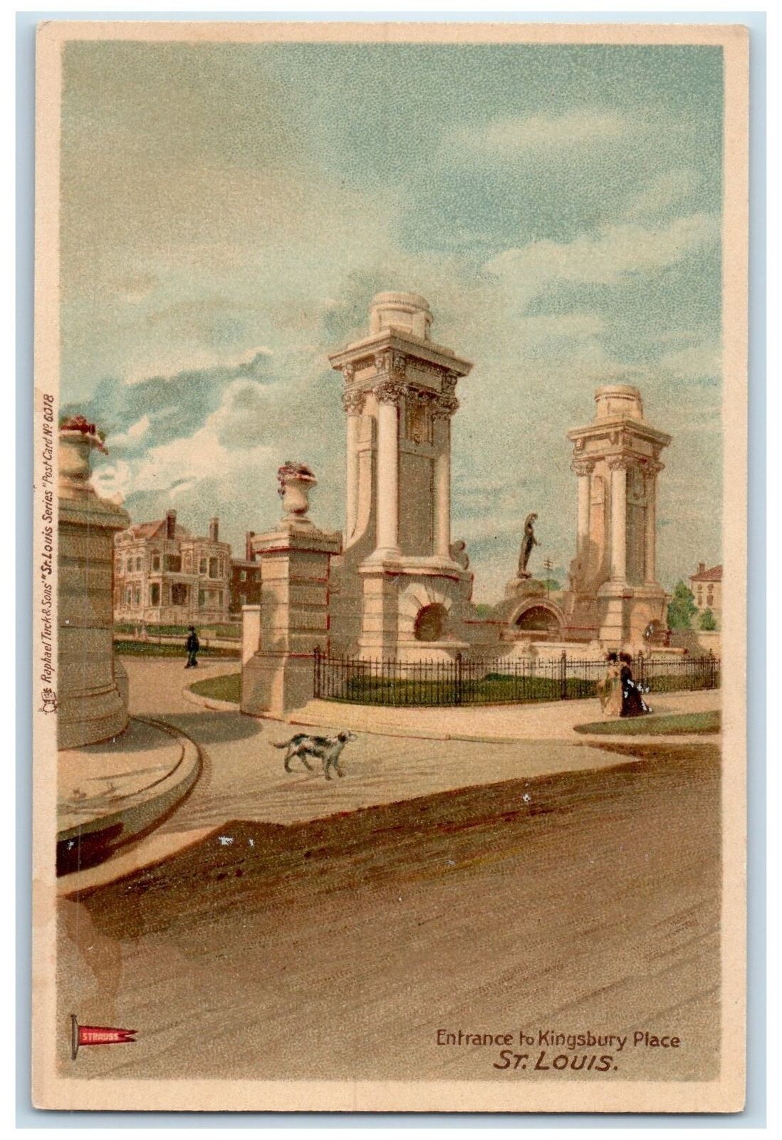 c1905's Entrance To Kingsbury Place St. Louis Missouri MO Unposted Tuck Postcard