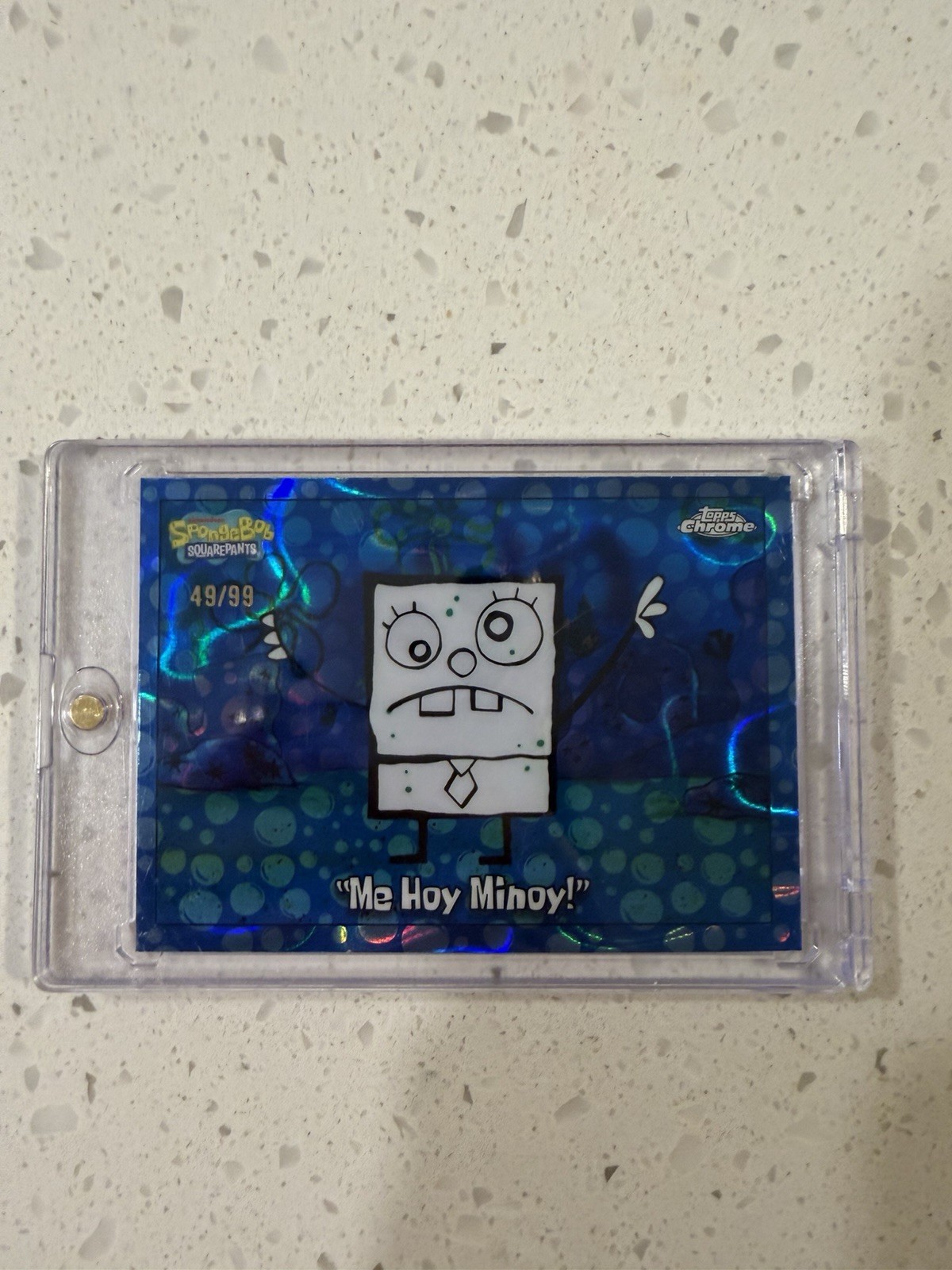 2025 Topps Chrome SpongeBob “Me Hoy Minoy” #75 Blue Parallel /99