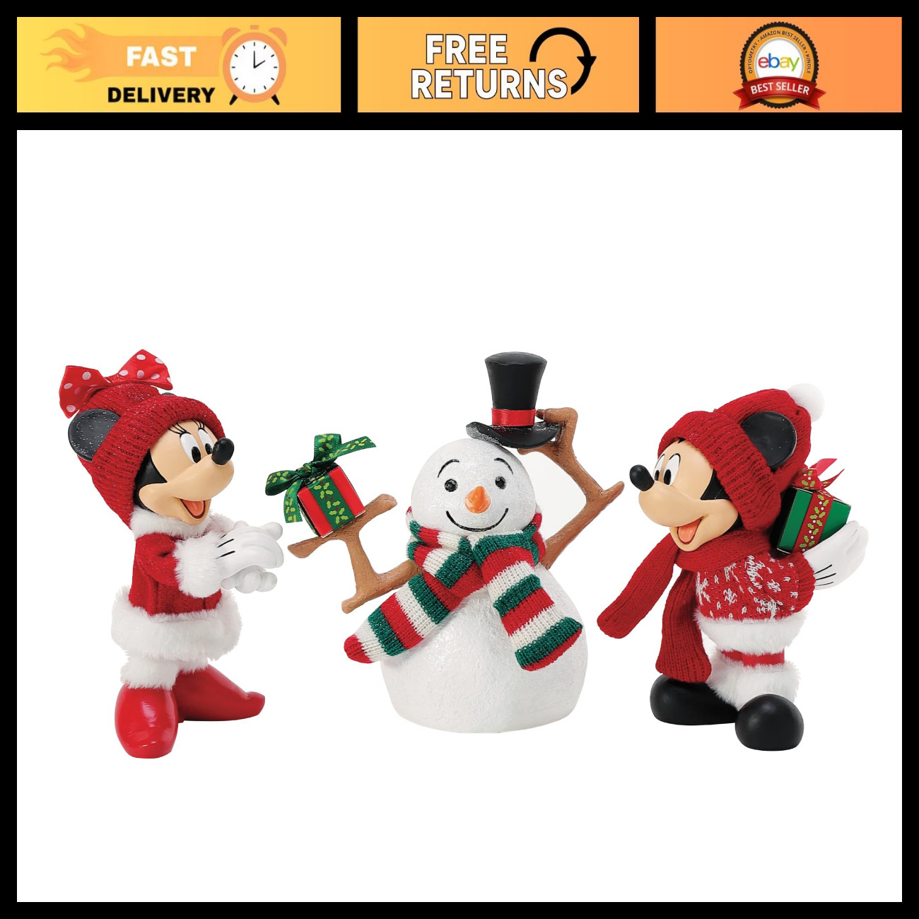 Disney Mickey Minnie Mouse Merry Magical Figurine Set - 6.5 Inch Collectible Dec Disney Mickey Minnie Mouse Merry Magical Figurine Set - 6.5 Inch Collectible Dec