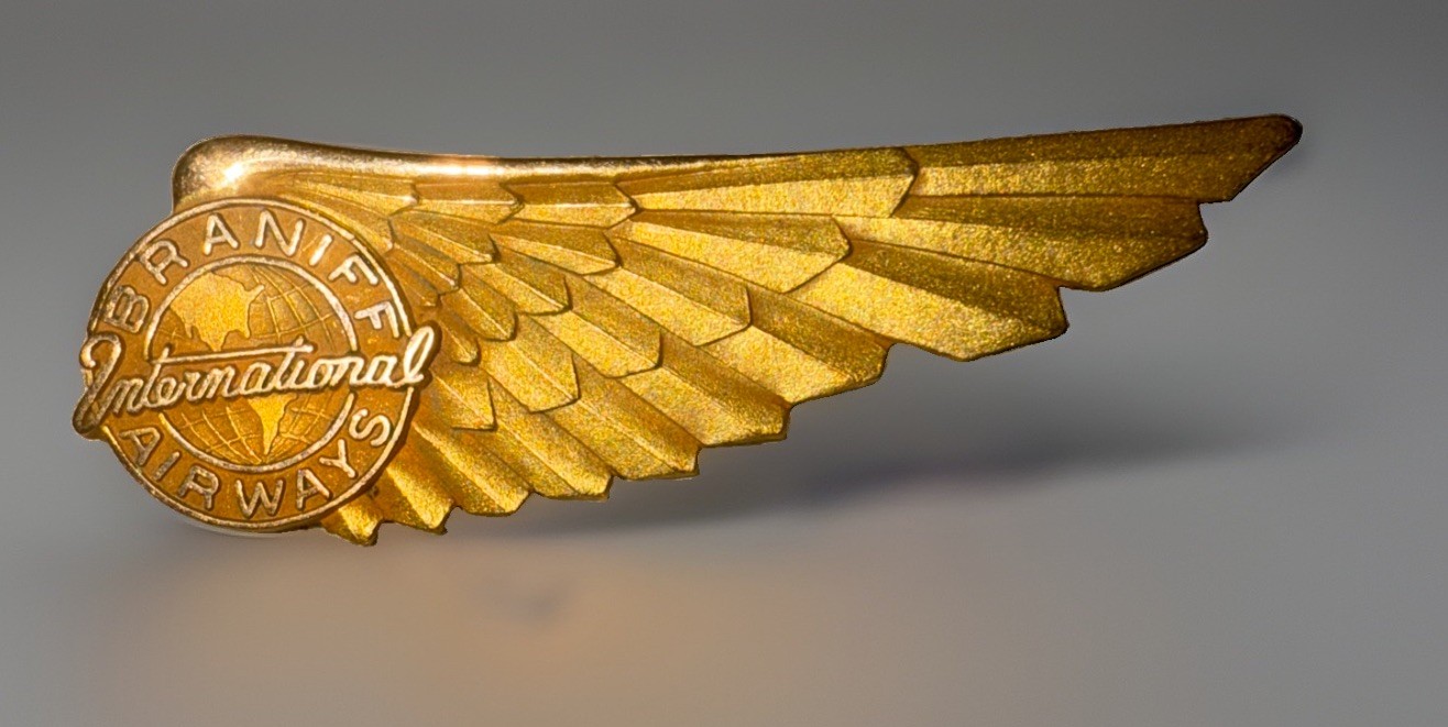 Vintage Braniff Airways Flight Stewardess 10k Gold Filled Wings Badge Airlines Vintage Braniff Airways Flight Stewardess 10k Gold Filled Wings Badge Airlines