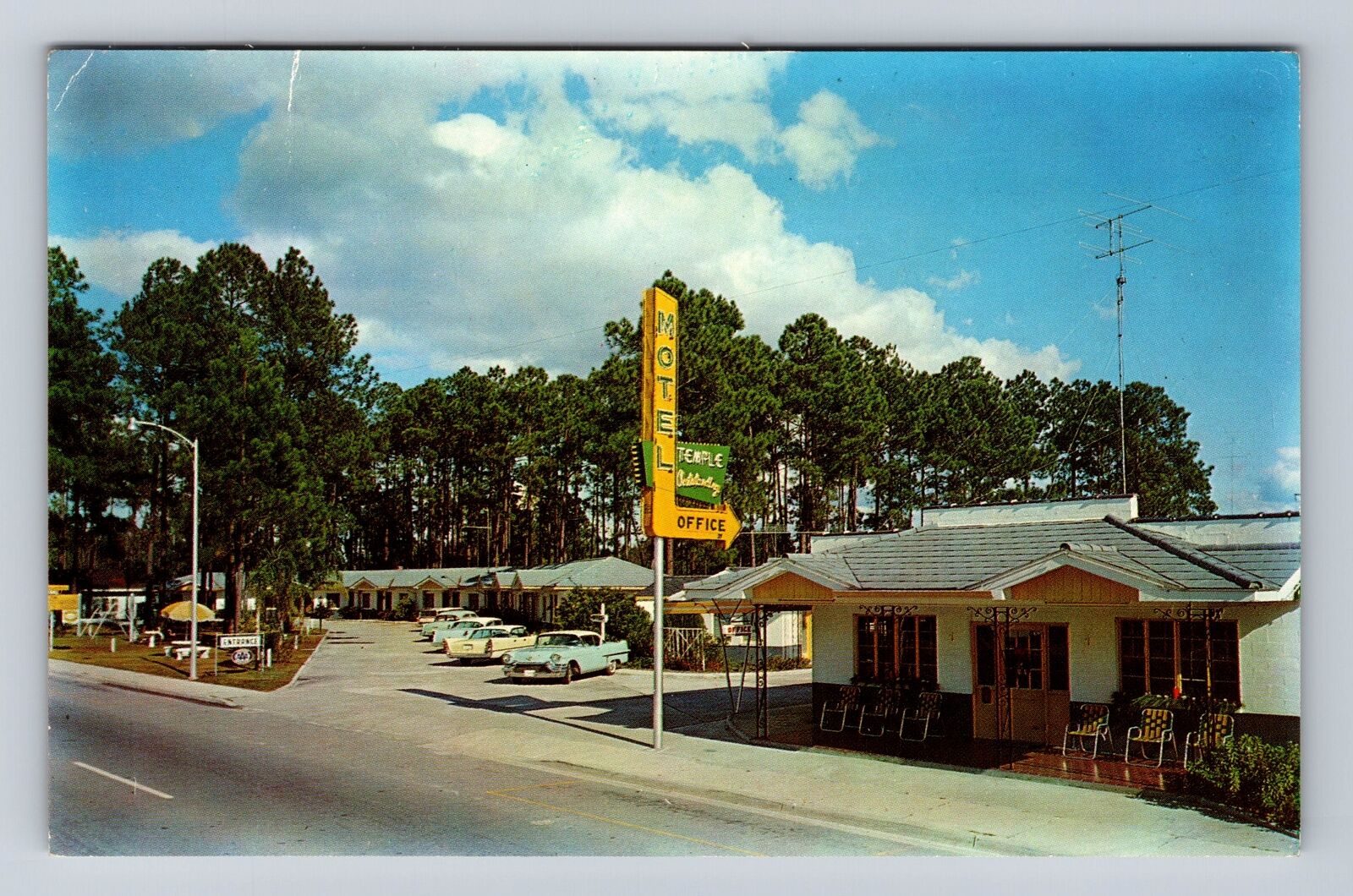 North Starke FL-Florida, Temple Motel, Advertising, Antique Vintage Postcard