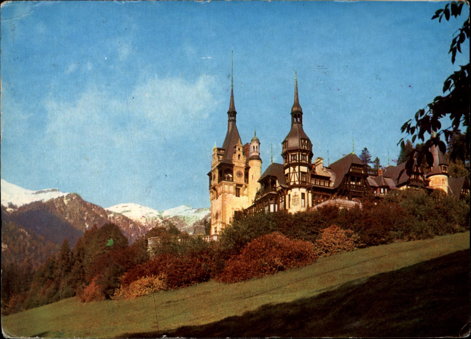 Peles Castle Sinaia Romania vintage postcard q265 Peles Castle Sinaia Romania vintage postcard q265