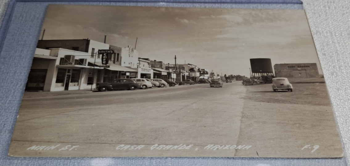 1942 Main Street Casa Grande Arizona Businesses & Cars RPPC Real Photo Postcard 1942 Main Street Casa Grande Arizona Businesses & Cars RPPC Real Photo Postcard