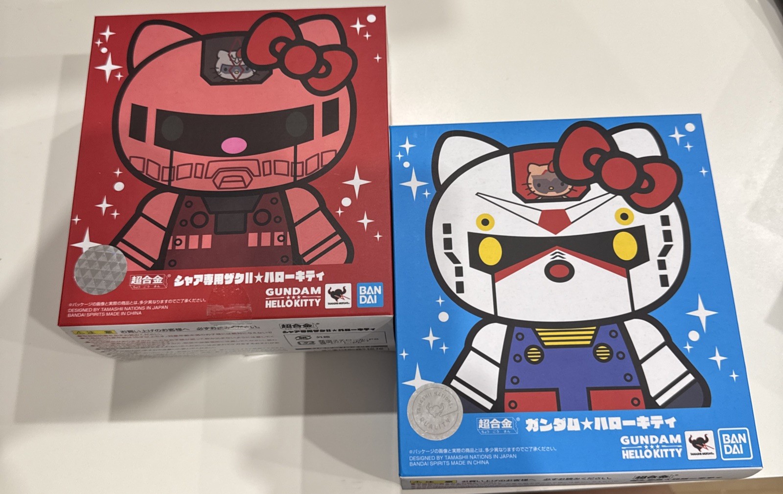 Hello Kitty BANDAI Chogokin Gundam Char's Zaku II Mobile Suit FIgure set of 2 Hello Kitty BANDAI Chogokin Gundam Char's Zaku II Mobile Suit FIgure set of 2