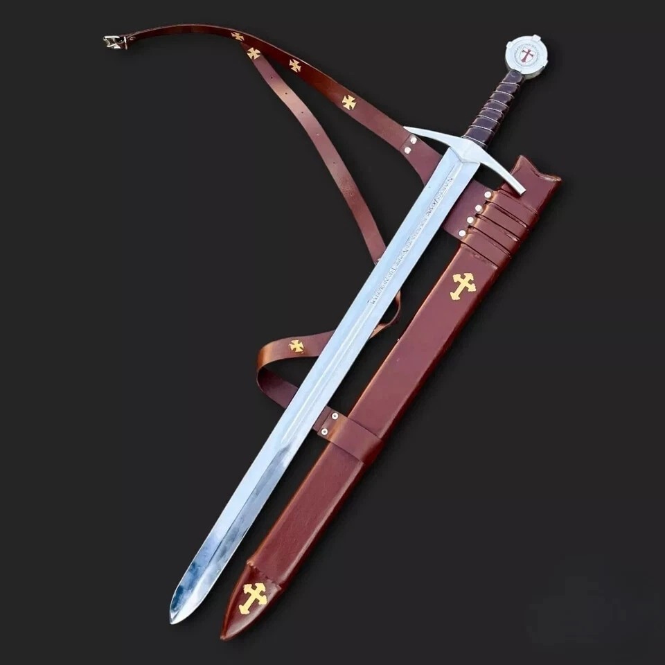 The Accolade Sword of the Knights Templar - Handmade Medieval Sword W/Scabbard