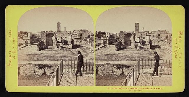Photo:Rome Italy 1900s Colosseum View from Summit Stereoview Photograph
