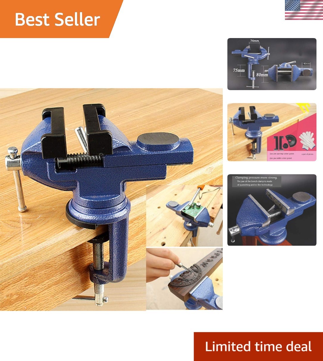 Cast Iron 360° Rotating Vise - 3.2