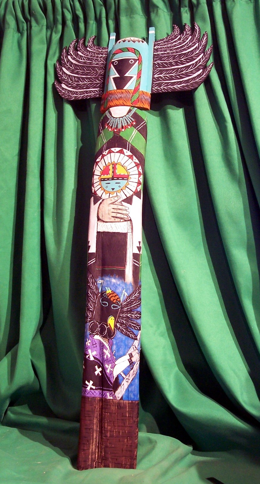 Hopi Kachina Doll - Crow Mother Wall Hanger By Jacob Cook - Huge & Beautiful Hopi Kachina Doll - Crow Mother Wall Hanger By Jacob Cook - Huge & Beautiful