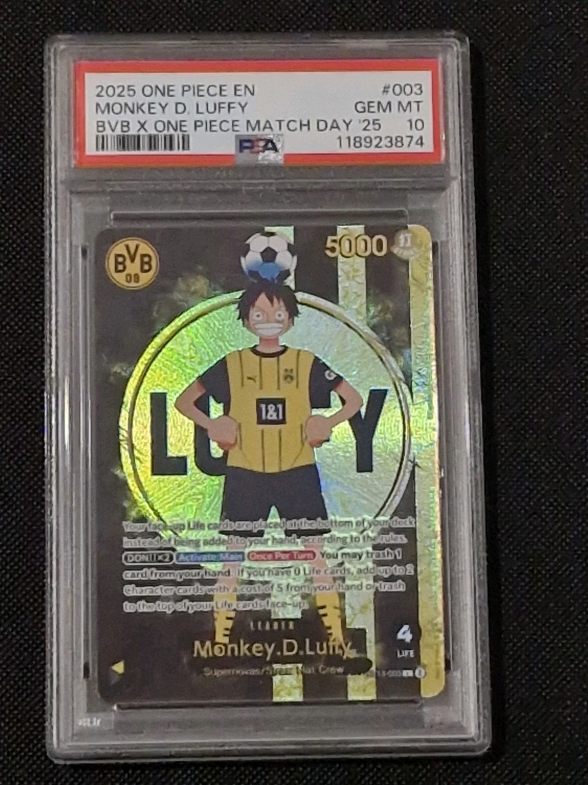 Monkey D. Luffy #003 BVB x One Piece Match Day 2025 PSA 10 GEM MINT Monkey D. Luffy #003 BVB x One Piece Match Day 2025 PSA 10 GEM MINT