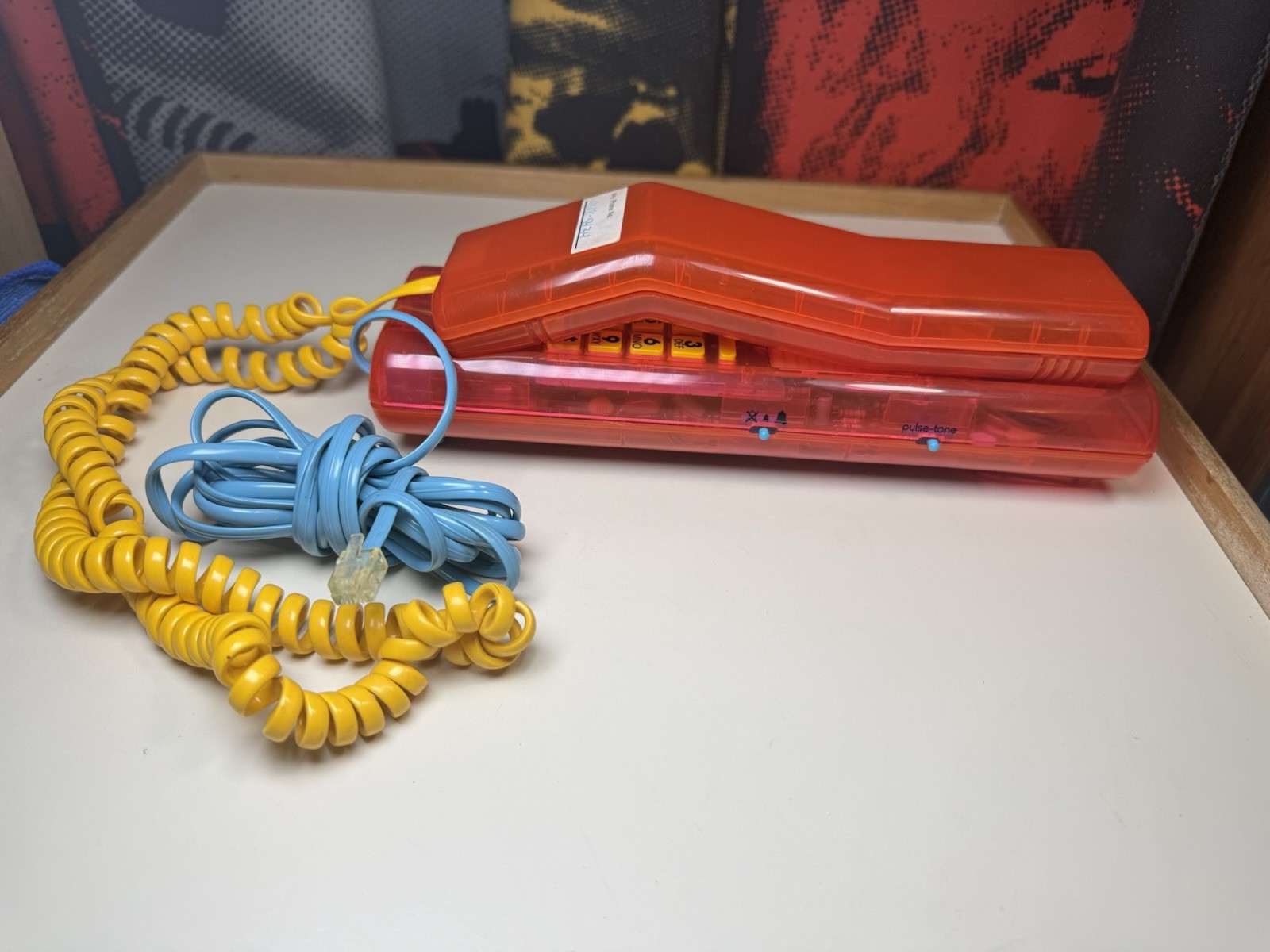 Swatch Twin Phone Clear Red Yellow Blue Cord Read 1989 Tested Working Swatch Twin Phone Clear Red Yellow Blue Cord Read 1989 Tested Working