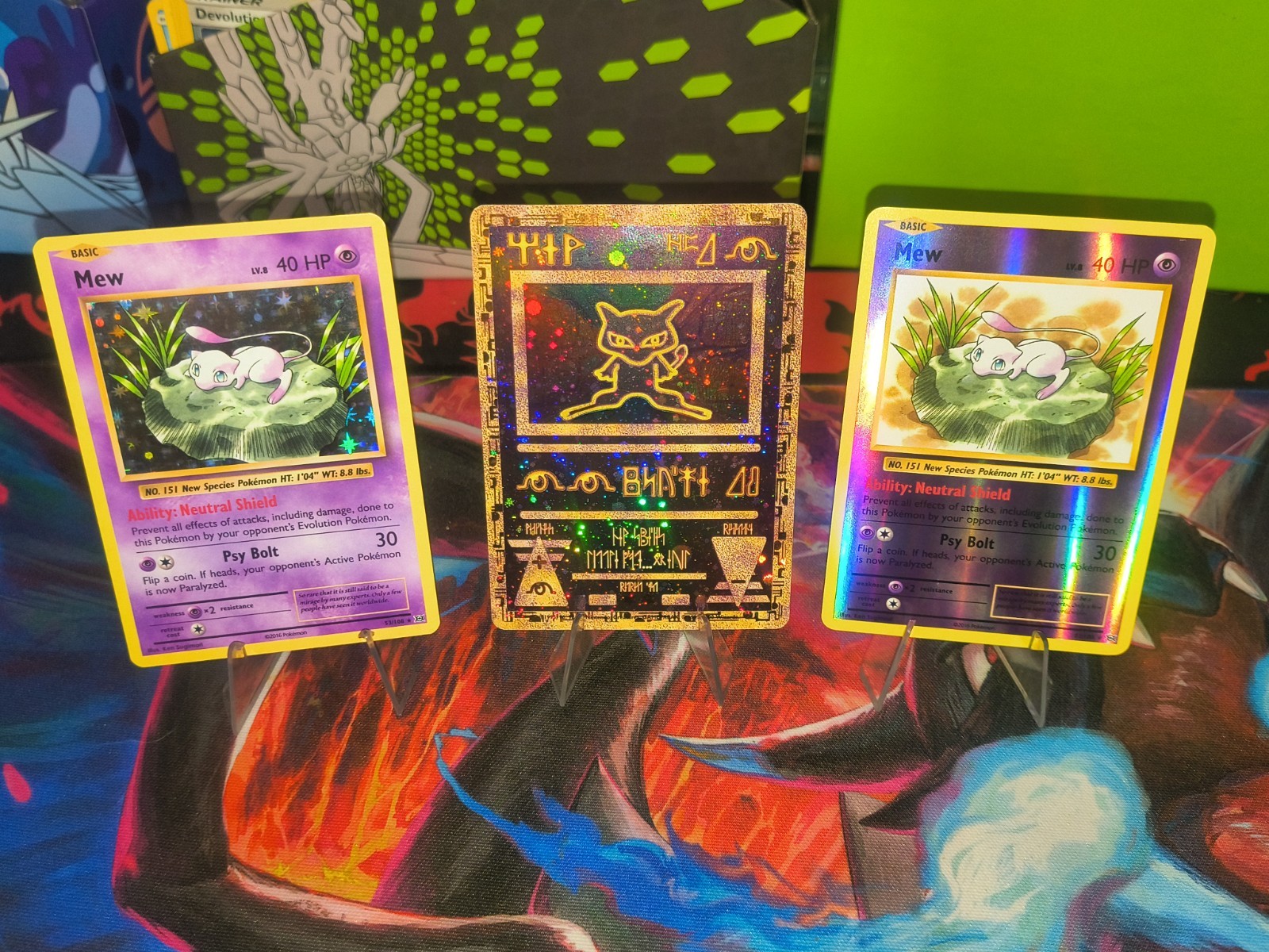 Pokemon TCG 3 NM MEW Cards. Ancient Mew Promo Both Holo & Rev Holo Mew XY Evo Pokemon TCG 3 NM MEW Cards. Ancient Mew Promo Both Holo & Rev Holo Mew XY Evo