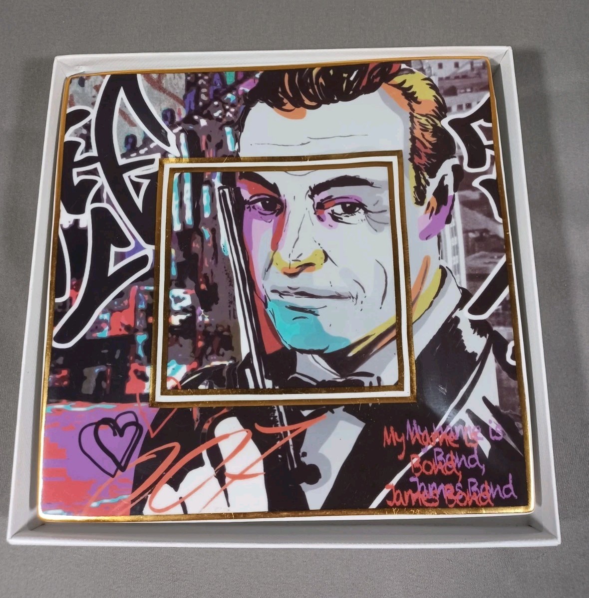 Baci Milano Plate James Bond (Sean Connery) Street Art Collection NIB Baci Milano Plate James Bond (Sean Connery) Street Art Collection NIB