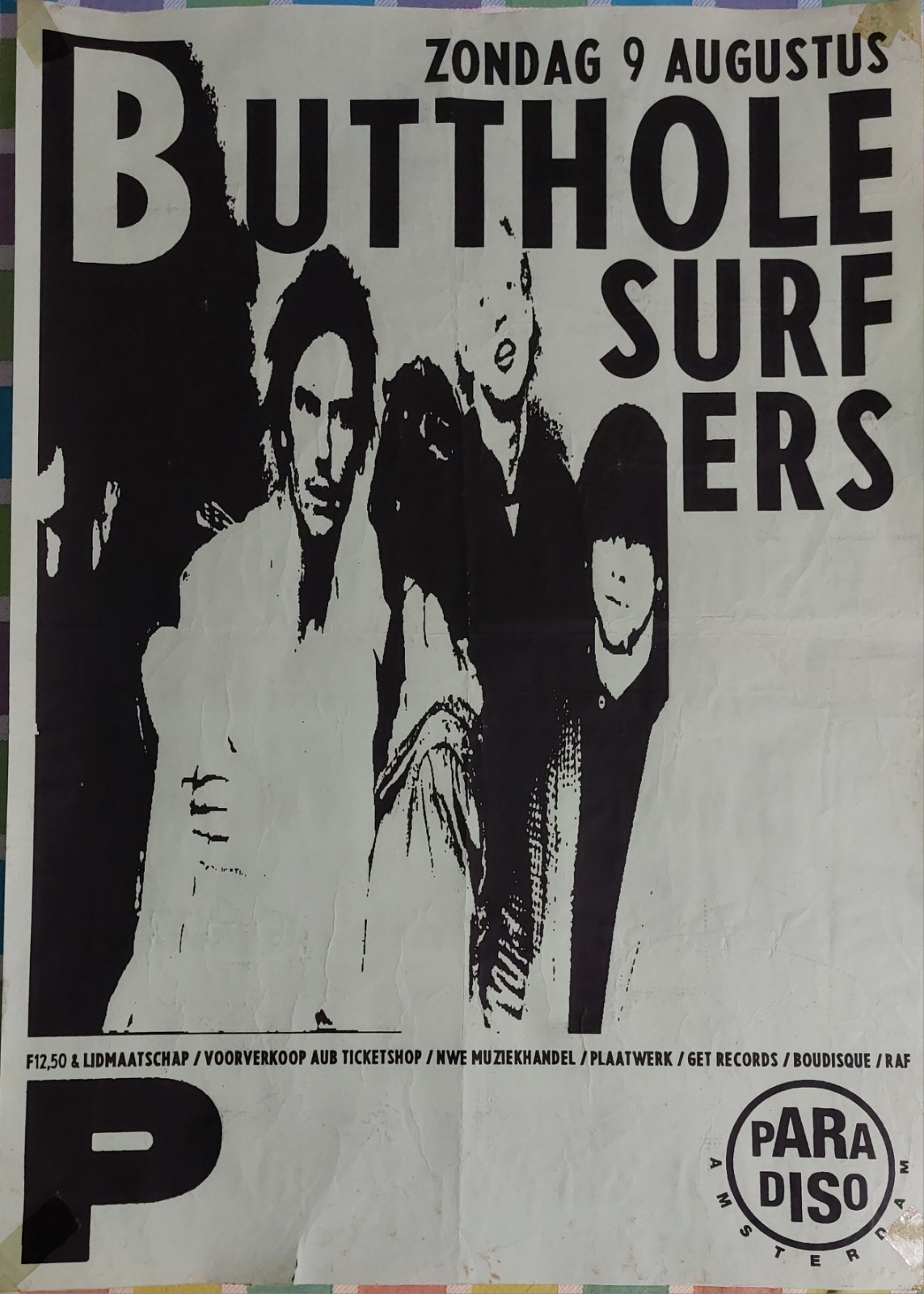 Butthole Surfers Amsterdam August 9, 1987 POSTER POSTER - ORIGINAL 50x 70 Circ Butthole Surfers Amsterdam August 9, 1987 POSTER POSTER - ORIGINAL 50x 70 Circ