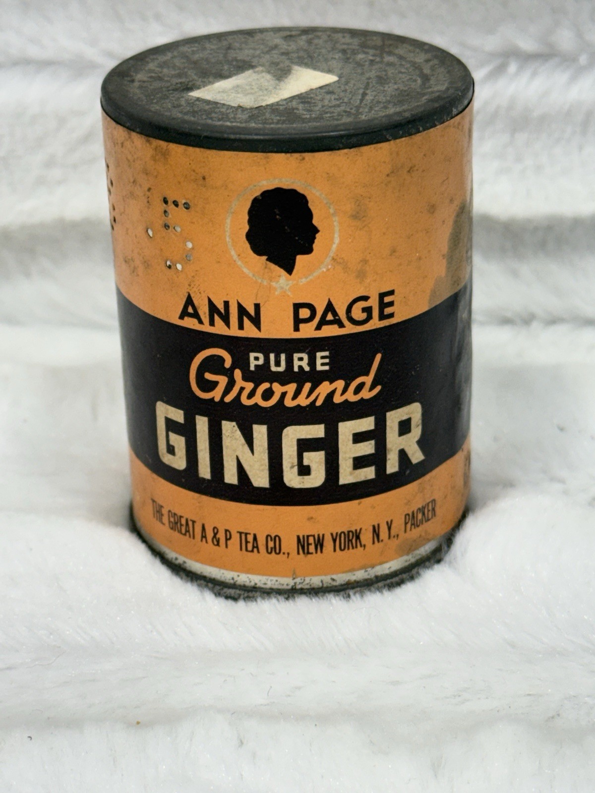 c1940s Ann Page pure Ground Ginger the Great Atlantic & Pacific Tea Co. NY. Tin c1940s Ann Page pure Ground Ginger the Great Atlantic & Pacific Tea Co. NY. Tin