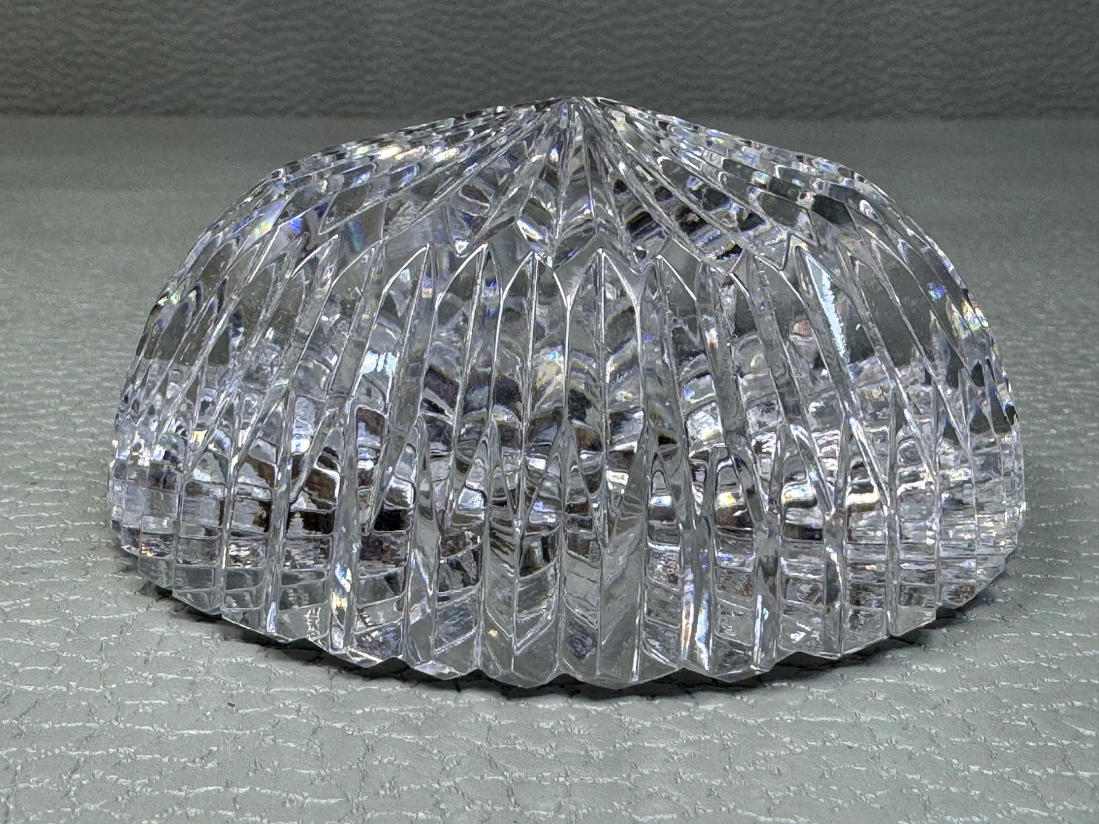 Vintage Clear Cut Dome Faceted Crystal Paper Weight