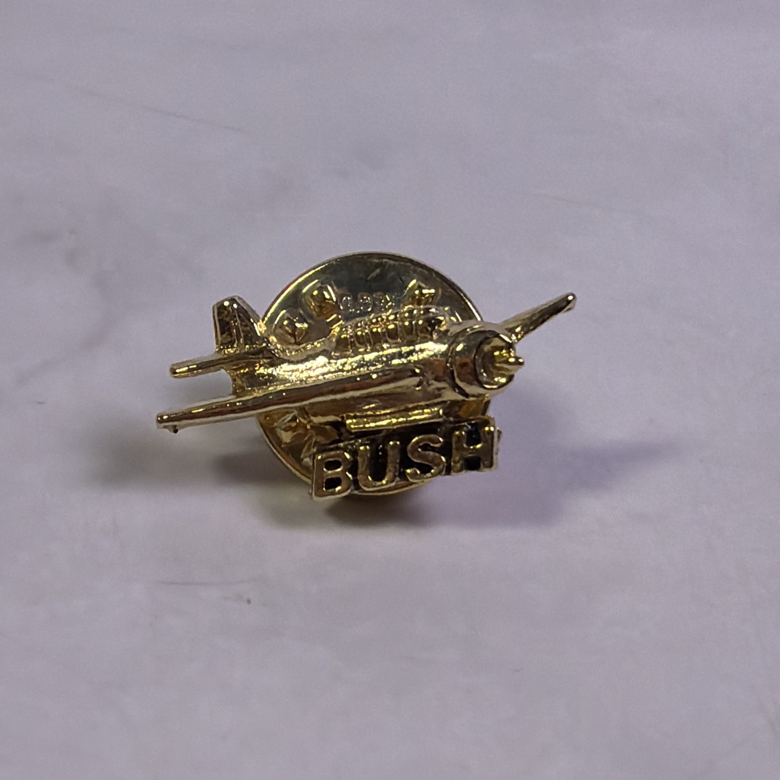 Vintage George Bush Lapel Pin Gold Tone Fighter Plane Campaign Brooch Vintage George Bush Lapel Pin Gold Tone Fighter Plane Campaign Brooch
