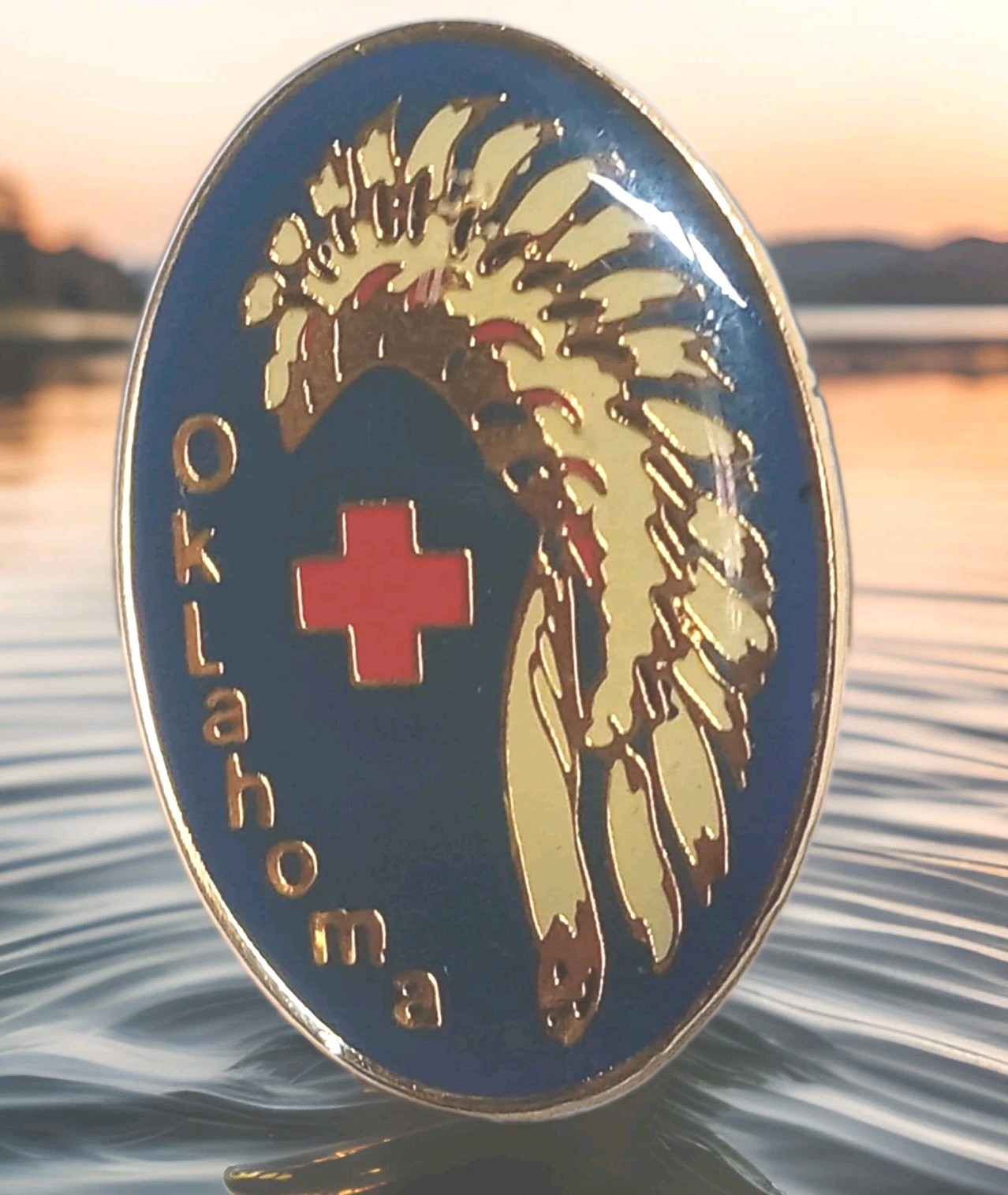 Vintage 1980's Tulsa Oklahoma Native Indian Red CROSS LAPEL Hat Pin Estate B7 Vintage 1980's Tulsa Oklahoma Native Indian Red CROSS LAPEL Hat Pin Estate B7