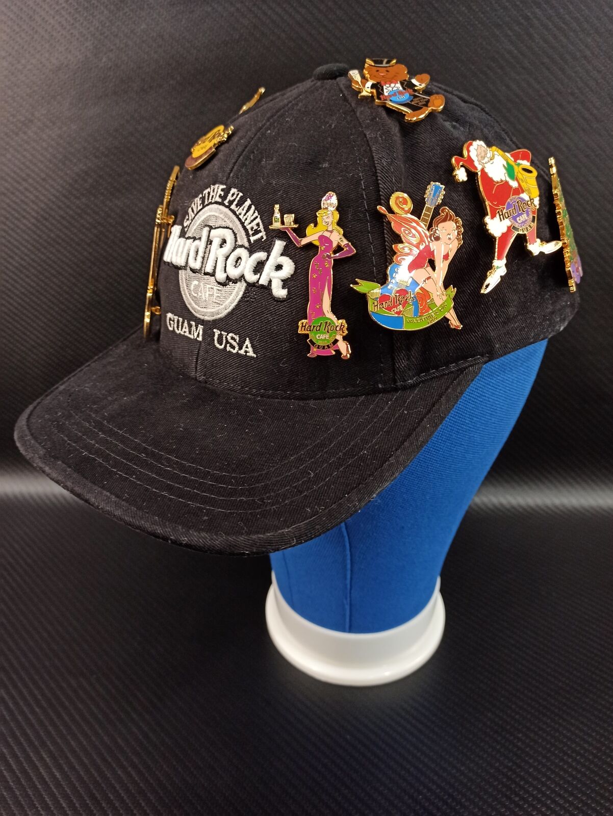 Vintage Instant Collection Hard Rock Café Pin/Pinback Guam USA Black Hat