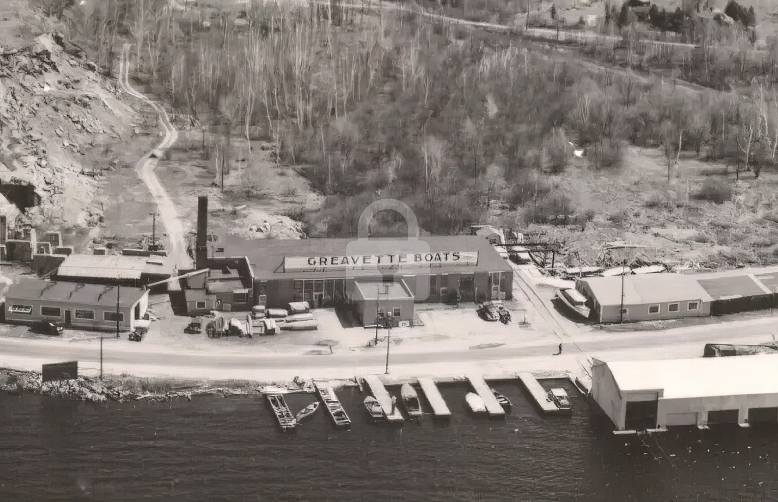 Greavette Boats Gravenhurst Muskoka Canada Aerial View 1 RPPC Postcard Copy Greavette Boats Gravenhurst Muskoka Canada Aerial View 1 RPPC Postcard Copy