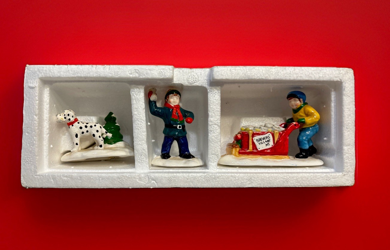 Dept 56 Snow Village 3 Piece Ceramic Set Early Morning Delivery 5431-3 Mint/Box